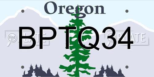 BPTQ34 Oregon License Plate