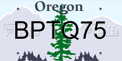 BPTQ75 Oregon License Plate