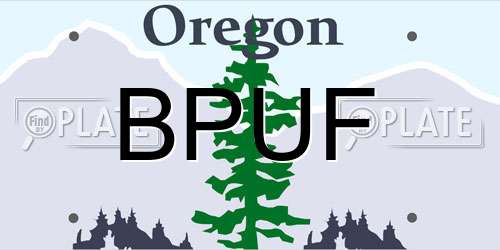 BPUF Oregon License Plate