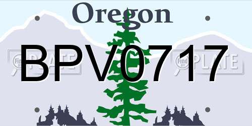BPV0717 Oregon License Plate