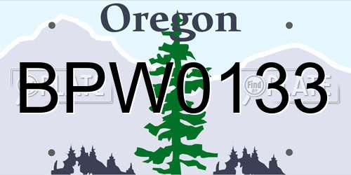 BPW0133 Oregon License Plate
