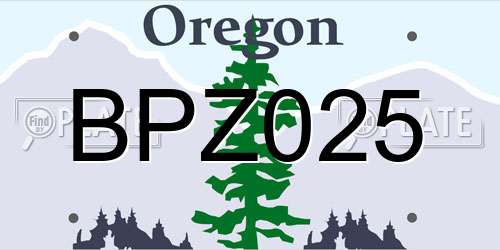 BPZ025 Oregon License Plate