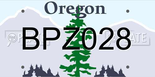 BPZ028 Oregon License Plate