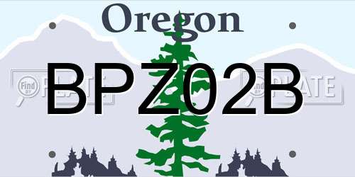 BPZ02B Oregon License Plate