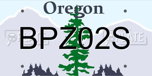 BPZ02S Oregon License Plate