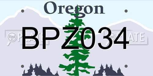 BPZ034 Oregon License Plate