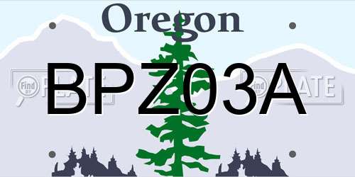 BPZ03A Oregon License Plate