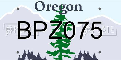 BPZ075 Oregon License Plate