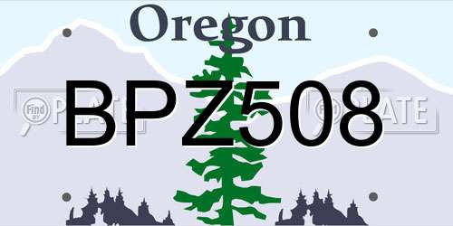 BPZ508 Oregon License Plate