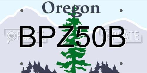 BPZ50B Oregon License Plate