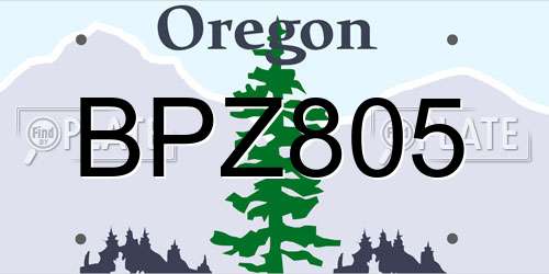BPZ805 Oregon License Plate