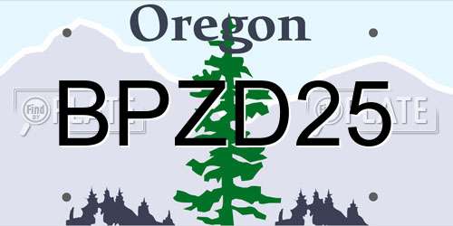 BPZD25 Oregon License Plate