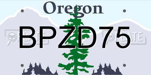 BPZD75 Oregon License Plate