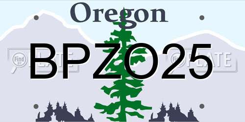 BPZO25 Oregon License Plate