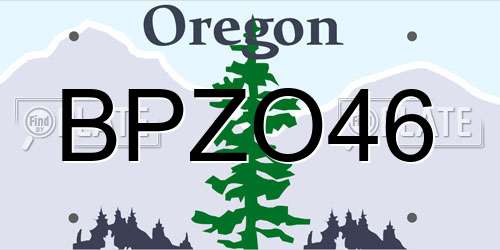 BPZO46 Oregon License Plate