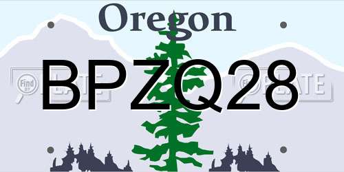 BPZQ28 Oregon License Plate