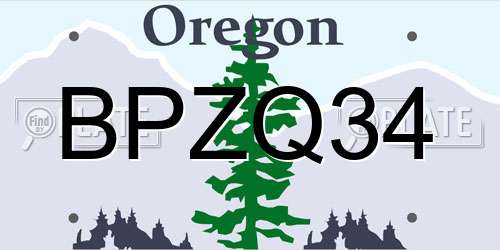 BPZQ34 Oregon License Plate