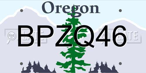 BPZQ46 Oregon License Plate