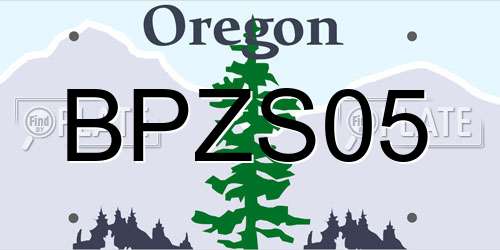 BPZS05 Oregon License Plate