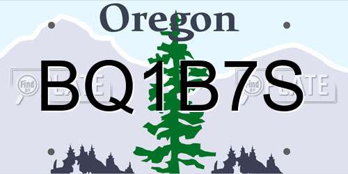BQ1B7S Oregon License Plate