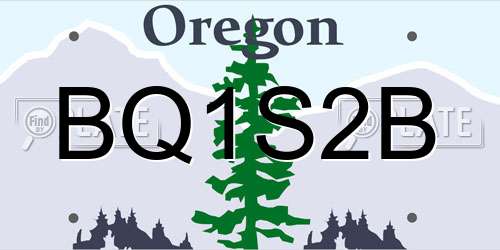 BQ1S2B Oregon License Plate