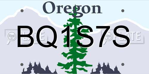 BQ1S7S Oregon License Plate
