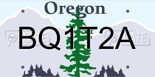 BQ1T2A Oregon License Plate