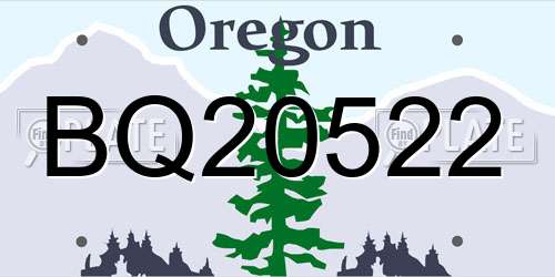 BQ20522 Oregon License Plate