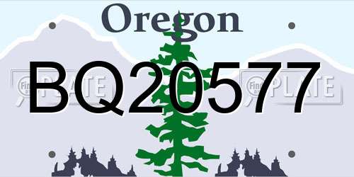 BQ20577 Oregon License Plate