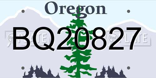 BQ20827 Oregon License Plate