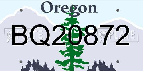 BQ20872 Oregon License Plate
