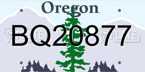 BQ20877 Oregon License Plate