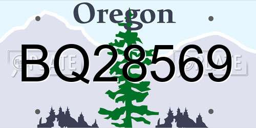 BQ28569 Oregon License Plate