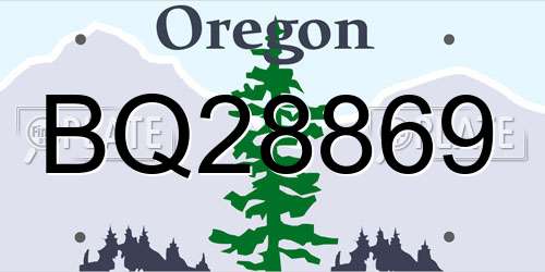 BQ28869 Oregon License Plate