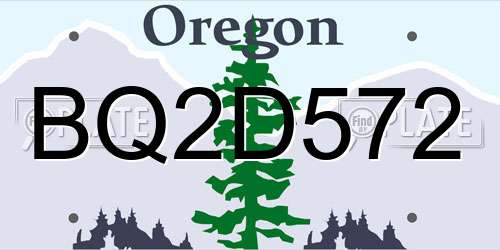 BQ2D572 Oregon License Plate