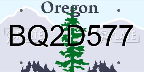 BQ2D577 Oregon License Plate