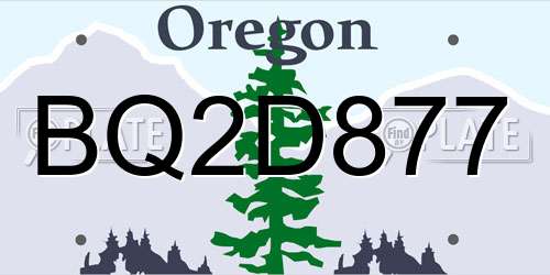 BQ2D877 Oregon License Plate