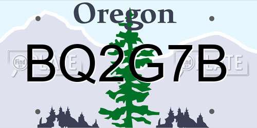BQ2G7B Oregon License Plate