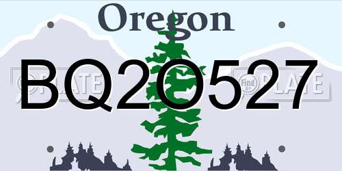 BQ2O527 Oregon License Plate