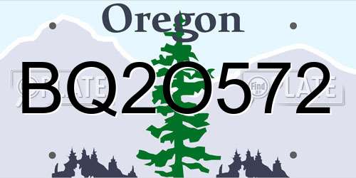 BQ2O572 Oregon License Plate
