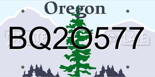 BQ2O577 Oregon License Plate