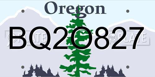 BQ2O827 Oregon License Plate