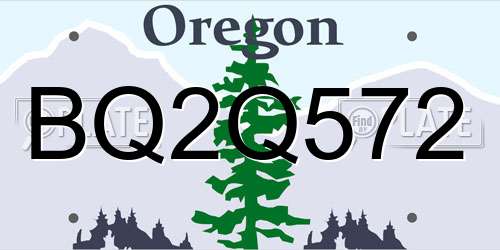 BQ2Q572 Oregon License Plate