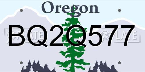 BQ2Q577 Oregon License Plate