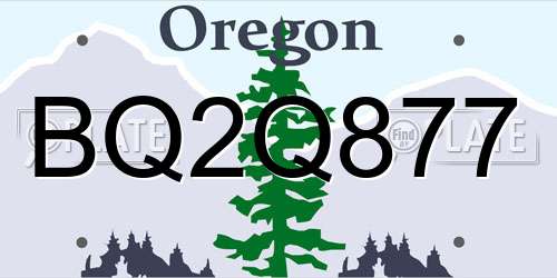 BQ2Q877 Oregon License Plate