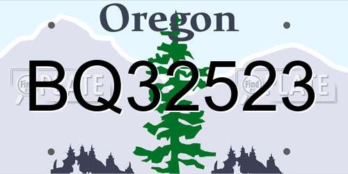 BQ32523 Oregon License Plate