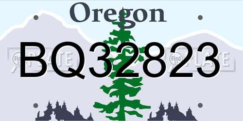 BQ32823 Oregon License Plate
