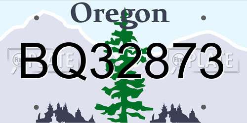 BQ32873 Oregon License Plate