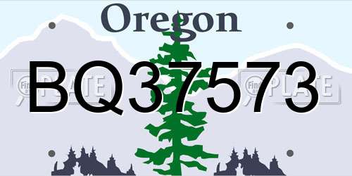 BQ37573 Oregon License Plate