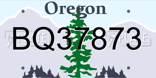 BQ37873 Oregon License Plate
